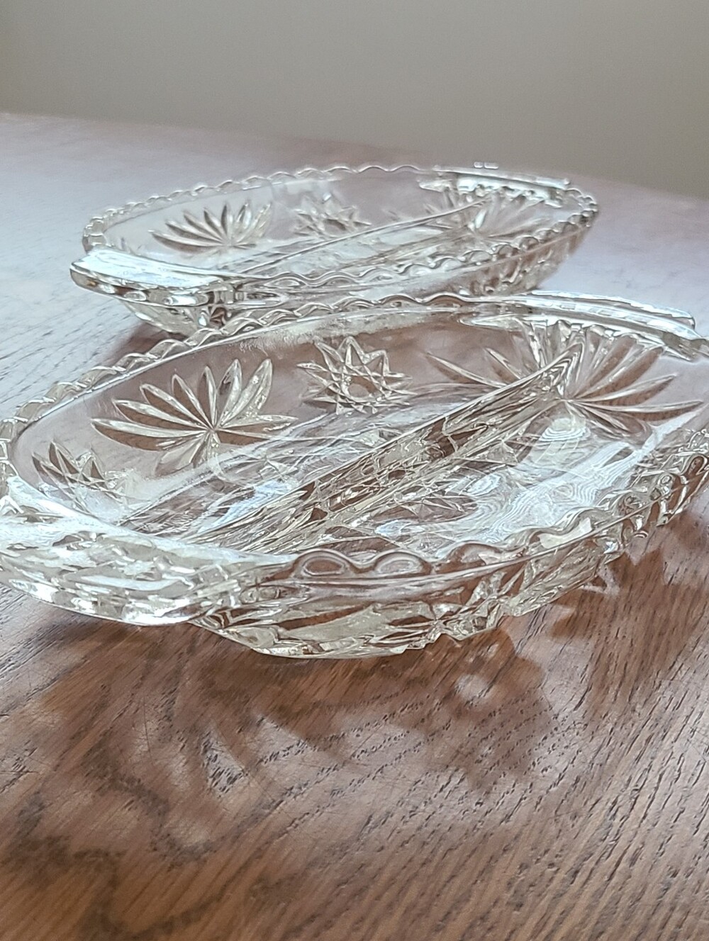 Vintage - Anchor Hocking EAPC Star of David divided relish dishes Set of 2 - Picture 11 of 15